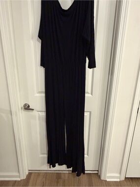 Fashion Nova Black Wide-Leg Dolman Sleeve Jumpsuit